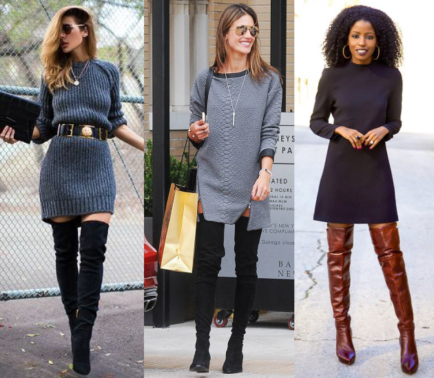 como-usar-botas-over-the-knee-botas-acima-do-joelho-vestido-looks